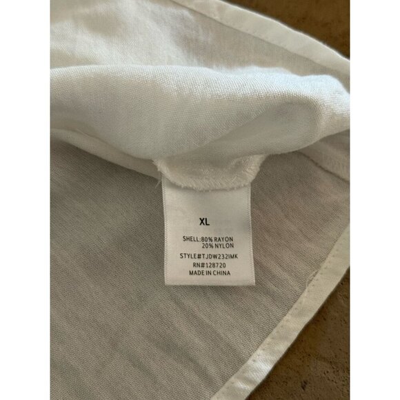 Jun & Ivy White Button Front Blouse XL Francesca’s V-Neck Short Sleeve Top NWT - Picture 9 of 10